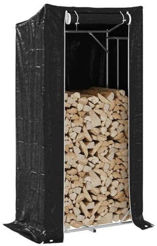 Frdhee Kaminholzregal Holzunterstand Draußen, Brennholzregal mit Regenschutz 100x60x200 cm Verzinkter Stahl für Garten, Am Kamin, Innenhof