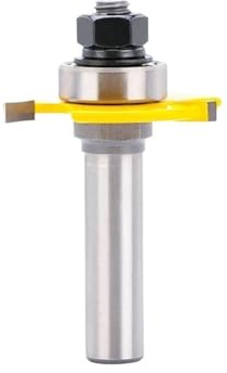 Biscuit Joint Slot Cutter Router Bit with Bearing, 6mm 1/4 Inch 12mm 1/2 Inch Shank Woodworking Grooving Rabbet Milling Cutter Tool(6.35mm)