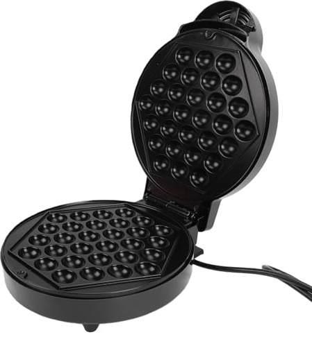 Generic Bubble Waffle Maker Lättrengörande Non-stick Elektrisk äggvåffelmaskin för Hemglassframställning, BPA-fri ABS+aluminium 30 Hål äggvåffelmaskin för Familjefrukost (#1)