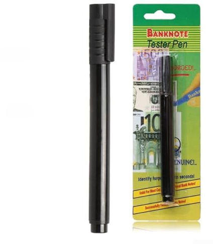 Jotekonoby Counterfeit Detector Pen For Banknote Verification, Fake Currency Test Marker With Unique Ink Formula, Brown Or Clear Mark Result For Dollar Bill Authentication