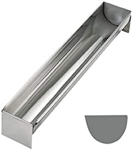 De Buyer 3050.50N Gouttière Ronde Etanche - Embouts Fixes - ht. 3,7 cm - 50 x 5 cm, Argent