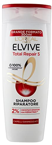 L'Oréal Paris Elvive Total Repair 5 Shampoo für geschwungenes Haar ohne Vitalität, 300 ml