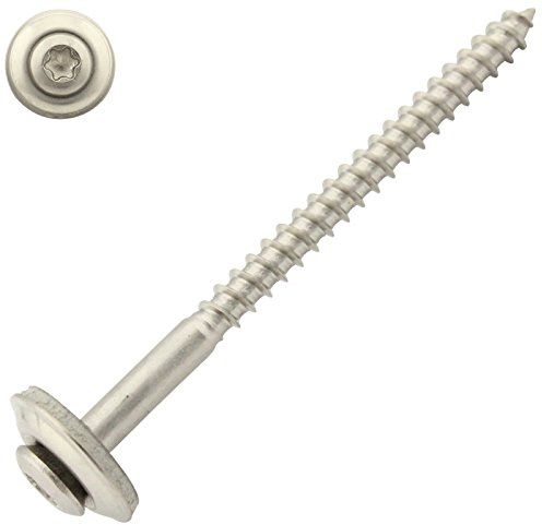 100 Stück Spenglerschrauben mit EPDM Dichtscheibe - 15 mm - Innensechsrund TX - 4,5x70 mm DIN7995 Edelstahl A2 V2A - SC-Normteile