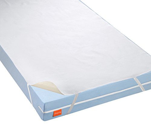 sleepling 194580 mollettone impermeabile materassino incontinenza con copertura traspirante I coprimaterasso, 180 x 200-200 x 200 cm, bianco (Fatto in Germania)