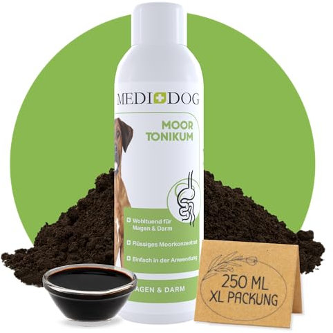 MEDIDOG Moor Tonikum – 250 ml – für Hunde – unterstützt Magen & Darm, bindet Schadstoffe, mit Huminstoff