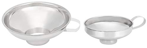 2er-Pack Edelstahl Canning Trichter Cup Küchentrichter Set Metall Cooking Kitchen Zubehör Übertragen von flüssigen trockenen Zutaten MEHRWEG VERPAKUNG