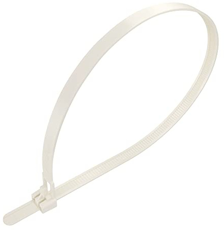 intervisio Kabelbinder Wiederverschließbar, 540mm x 7,6mm, weiß - neutral - natural, Extra Lang, 100 Stück, Wiederlösbar, Wiederverwendbar