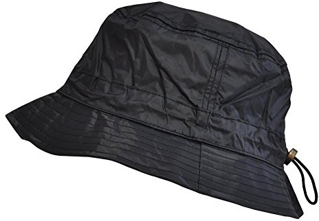 TOUTACOO, Bob de Pluie, Chapeau de Pluie, Ajustable, Aspect Nylon (01-Noir, Small)