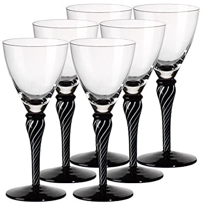 CRISTALICA Weinglas Weinkelch Roseglas Night´n Day 6er Set 175ml Schwarz Weiß Klar Glas