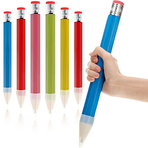 Tinlade 6 Pcs Wooden Jumbo Pencils for Prop, Funny Huge Giant Pencil 14 Inch for Home and School Supplies, Kids, Preschoolers(14 Inch)