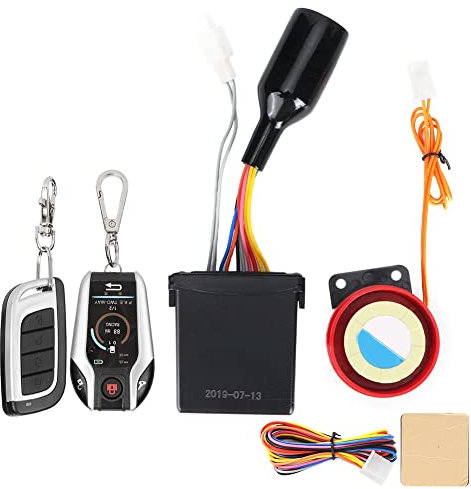 Alarma de Motocicleta, 105-125dB de Seguridad Impermeable de Bocina de Alarma Remota de 2 Vías para Motocicleta con Arranque de Motor