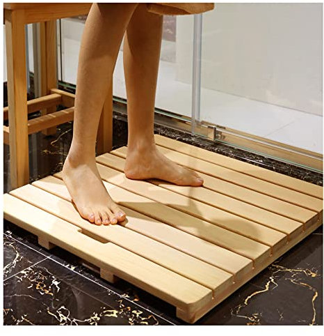 ZXCVBAS Natürliche Holzduschmatte, Bambus Badematte, Nicht -Slip -Bambusmatte, Naturbambomatte, Duschbadmatte, Für Badezimmer, Badewanne, Dusche, Sauna, Whirlpool, Anpassbar,60x120cm/24x47in