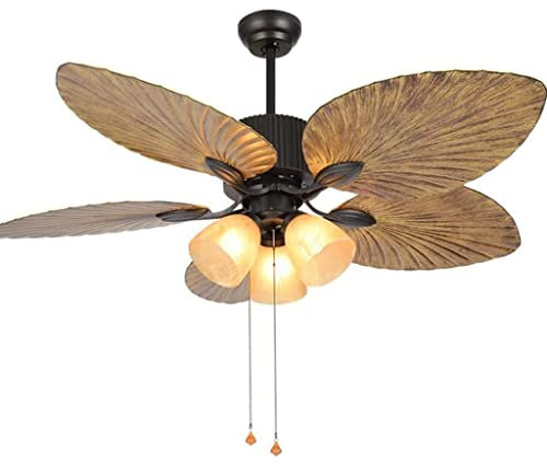 TOMYEUS Ceiling Fans With Light Office Bedroom Retro Ceiling Fan Light Metal Fan Light Living Dining Room Hanging Fan Lamp
