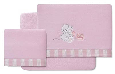 various Juego De Sábanas para Mini Cuna 50 x 80 cm,Sábana de Bebe Invierno Tipo Coralina Extrasuave (Bajera+encimera+Funda Almohada) (Honey Bear Rosa)