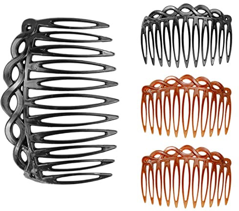 4 Pezzi Pettine per Capelli Laterali in Plastica Pettine Francese Fermagli per Capelli con 23 Denti per Accessori per Capelli Fini Donne Ragazze