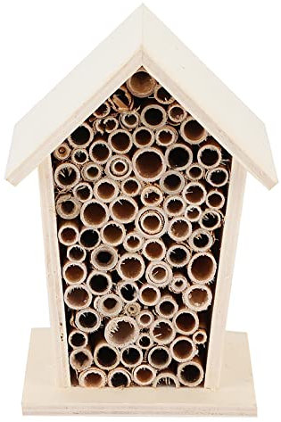 Hztyyier Insektenhaus-Dekoration, Insekten-Kunsthandwerk, Dekorationsbox, Bienen-Ornament, Handarbeit, Exquisites Holz-Insektenhotel in Holzfarbe, Verzierung für Kleine Insektenhotels