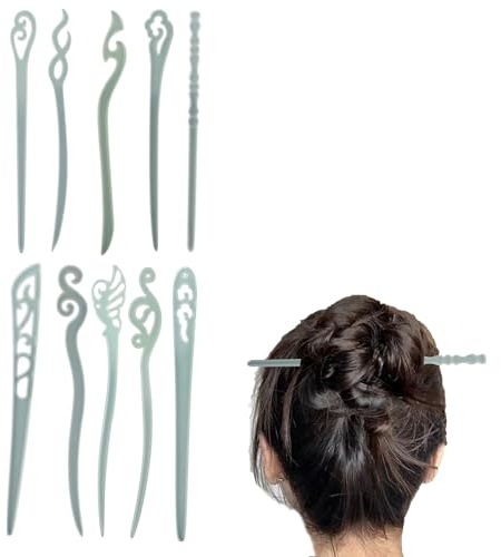 10 Stück Retro Haarstäbchen, Geschnitzte Haarnade, Chinesische Damen Haar Stäbchen, Geeignet für Frauen, zum Fixieren und Dekorieren von Frisuren