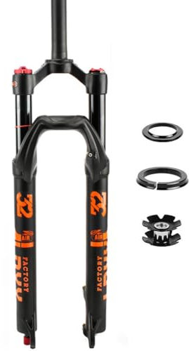 LHHL 26/27.5/29 Zoll MTB Vorderradgabel Mit Luftdämpfung Mountainbike-Federgabeln Gerades Rohr 1-1/8 Scheibenbremse 100mm Federweg Ultraleicht Fahrradgabel (Color : B, Size : 29 inch)