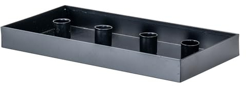 levandeo Kerzenhalter Metall Schwarz Deko Kerzenständer Adventskranz Tischdeko Tablett Wohndeko Stabkerze Spitzkerze Tafelkerze Kerzendeko
