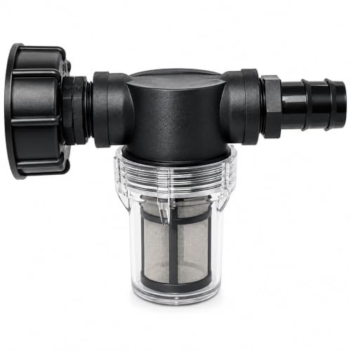 Connecteur de filtre de réservoir IBC, filtre a eau, filtre eau de pluie, connecteur de tuyau de filtre à pluie, water filter, adaptateur de réservoir IBC avec sortie de filtre (32 mm)
