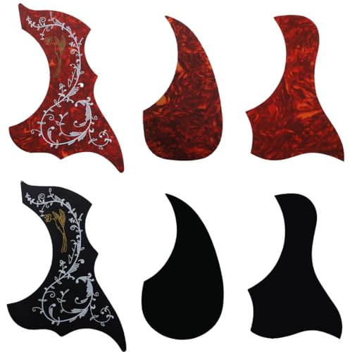 6 Stück Guitar Pickguard, selbstklebend Schlagbrett Scratchplate Ersatzteile Pickguard Schlagbrett Selbstklebende für Folkgitarre