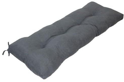 Acomoda Textil – Cojín para Banco Gris Oscuro de Loneta con Agarraderas 120x50x8 cm. Asiento Acolchado, Cómodo y Decorativo para Interior y Exterior en Hogar, Jardín y Terraza. NO Incluye Banco
