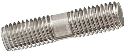Aqxypas M10 304 Edelstahl Doppelendgewindestange Doppelendschrauben Stehbolzen Zahnstange Doppelkopfgewindestange(80mm)