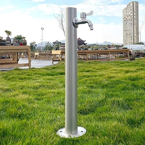 Wassersäule für den Außenbereich, Edelstahl, vertikales Design, wasserdicht, frostfrei, einfache Montage (95 x 4,5 cm)