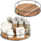 YUNXIASW Plato Giratorio Especias, Especiero Giratorio Madera 9 inch, Bandeja Giratoria Redonda Organizador Antideslizant, Relota Especieros Soporte Giratorio pare Cocina Armario Despensa Frigorífico