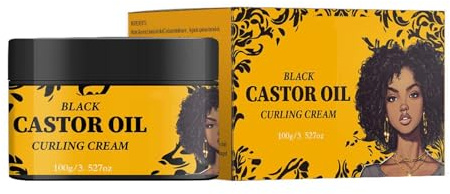 Black Castor Oil Hair Grease Styling Conditioner, Black Castor Oil Curling Cream, Great for Strengthening, Revived Frizz-Free Curls (1Pc)
