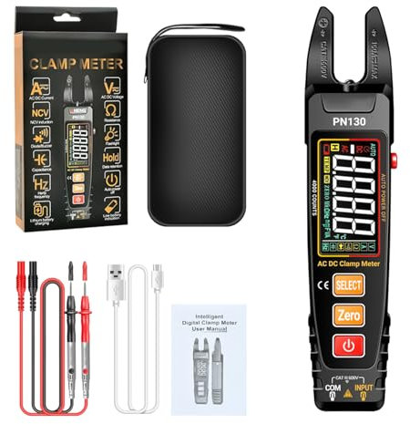 Professional Digital Clamp Meter With Easy To Read Display Small Multimeter For Electricians Engineers & Enthusiasts