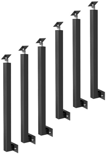 GOUZIBHD Balustres D'escalier à Montage Latéral, Colonne de Rampe D'escalier pour Terrasse, Supports Réglables à 270°, Poteau Rampe, Kit Complet Piliers de Garde-Corps 6 Pièces(Size:85cm/33.4in)