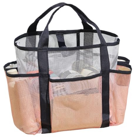 Generisch Sac de plage pour femme - Sac de transport en maille pour les vacances avec 6 compartiments - Sac d'organisation de voyage à la plage léger pour crème solaire Lunettes de soleil Maillots de