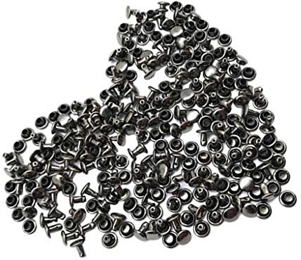 Lot de 100 rivets à double capuchon pour cuir Noir