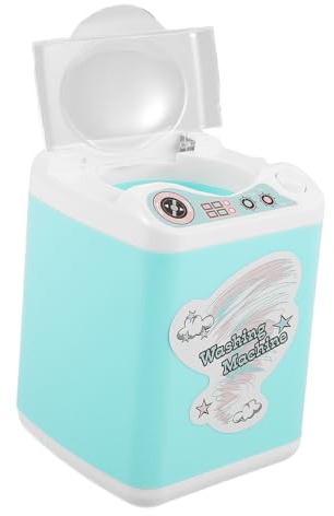 FRCOLOR Mini Waschmaschine Elektrisch mit Realistischem Waschzyklus aus Robustem Kunststoff zur Praktischen Übung und Kleiner Gegenstände für Mädchen und Jungen