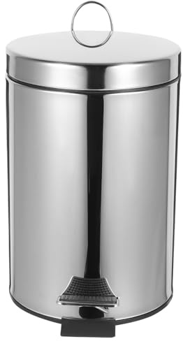 VILLFUL Cubo De Basura De Acero Inoxidable Redondo Para Cocina Con Tapa Papelera Para Cocina y Dormitorio Diseño Elegante