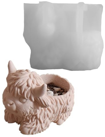 Molde De Silicona Para Resina - Moldes de Silicona para Macetas de de las Tierras Altas de Resina | Herramientas Para Crear Macetas Con Epoxi Cera Yeso Arcilla Decoración Escritorio Contenedor Cumplea