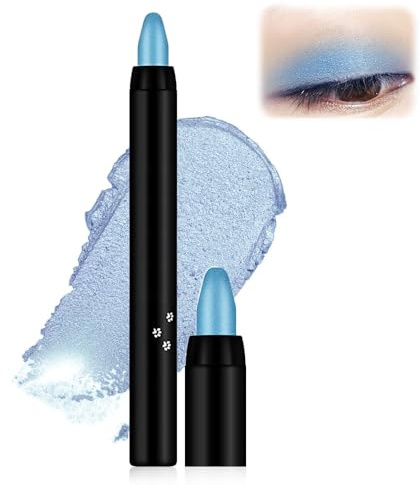 Eyeshadow Lidschattenstift, 2025 Neuestes 2 Stück Wasserfester Glitzer Lidschatten Stift, Schimmer Glitter Perle Creme Lidschatten Stick für Augen Makeup Eyeliner (11 Blau)