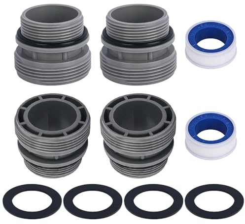 4-Pack Pool Hose Adapter Kit, 40mm to 1-1/2 Inch Thread Converter Compatible with Above Ground Pool Accessories and Sand Filter Systems