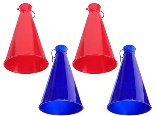UPKOCH 4 Stück Teiliges Cheer Megaphone aus Wasserfestem Kunststoff Lauter Party Noisemaker Buntes Sportfans Zubehör für Outdoor Spiele und Feierlichkeiten