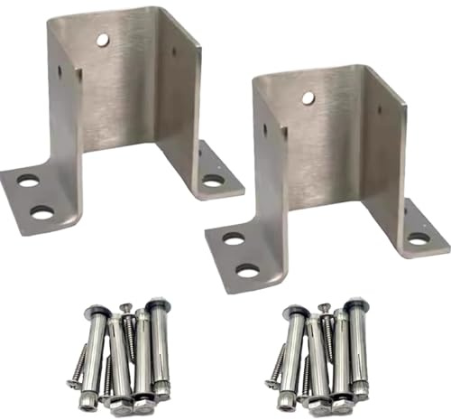 Pelarstödbas Pelarfästen I Rostfritt Stål 1 2 4 Stycken, Stolpefäste För Väggpelare, Lätt Att Installera, Förstärkt Struktur(2 Packs,110x110x80mm/4.3x4.3x3.1in)
