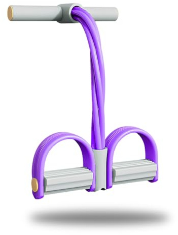LAKPYN 4 Tubes Élastique Fitness avec Pédales Poignées Cordes à Étirer en Latex Équipement de Résistance pour Domicile Gymnase Bureau