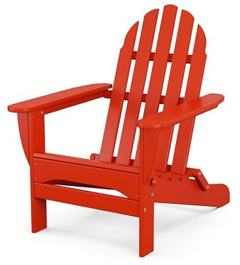 Polywood AD5030SR Classic Folding Adirondack Chair, 38.5 H x31.25 W x 33.5 D, Sunset Red