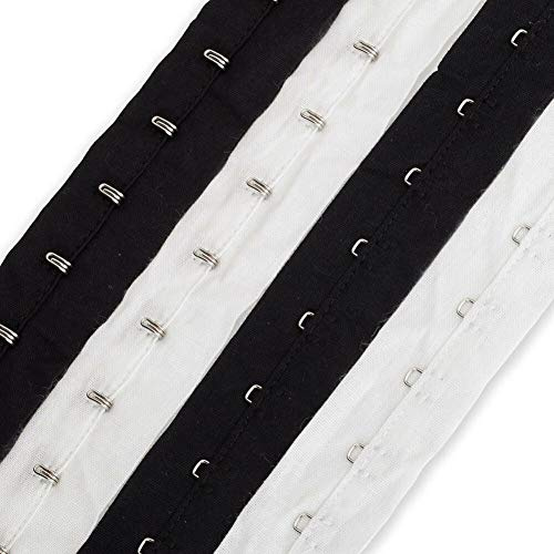 NEOTRIMS Hook And Eye Tape Trimming, 100% Soft Cotton, Non Rust Quality Fastening, Costume, Corsets Bustier, Lingerie, Basques White 1 Yard