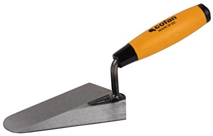 Cofan Cazzuola forgiata Modello Madrid | Varie dimensioni disponibili | Per l’edilizia | Manico di gomma | 140 mm