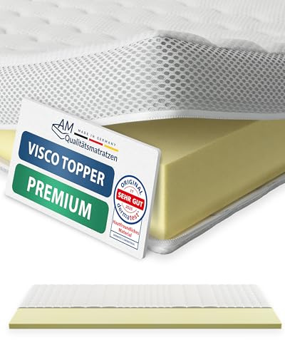 AM Qualitätsmatratzen Surmatelas en mousse à mémoire de forme certifié Öko-Tex 160 x 200 cm H2 - Fabriqué en Allemagne - 160 x 200 cm - Avec housse en lyocell - Soulagement de la pression et
