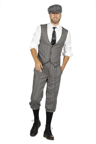 20er Jahre Anzug Knickerbocker Herren-Kostüm Schwarz-Weiß Weste Schiebermütze The Roaring Twenties 20's