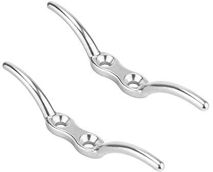 JINXM 2 X Seilklemme Fahnenmast Seilklemme Bootsliegeplatz Zubehör Edelstahlseilklemme Edelstahl Fahnenmast Seil klemme Haken Boot Festmacher