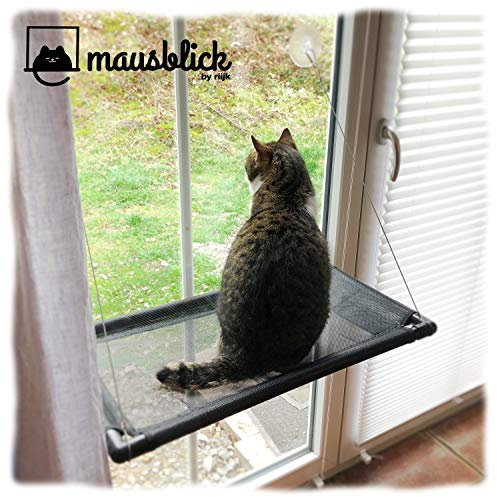 Riijk Fensterbett für Katzen bis 23kg, stabil, Platz für kleine Fenster