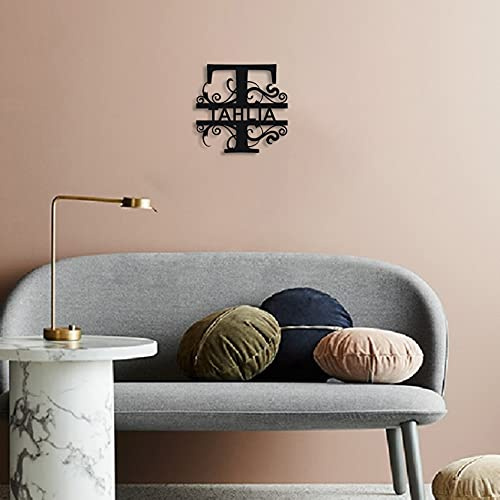 Personalisierte Nachname H Türhänger - Metall Monogramm Türhänger - Metall Nachname Zeichen - Split Letter Monogramm - Initial Tür Kranz - Nachname Wanddekoration - Metall Wanddekoration - Geschenk
